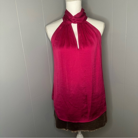 Anne Klein Pink Satin Halter Top NWT | Date Night Y2K Glam Size S - Picture 2 of 6